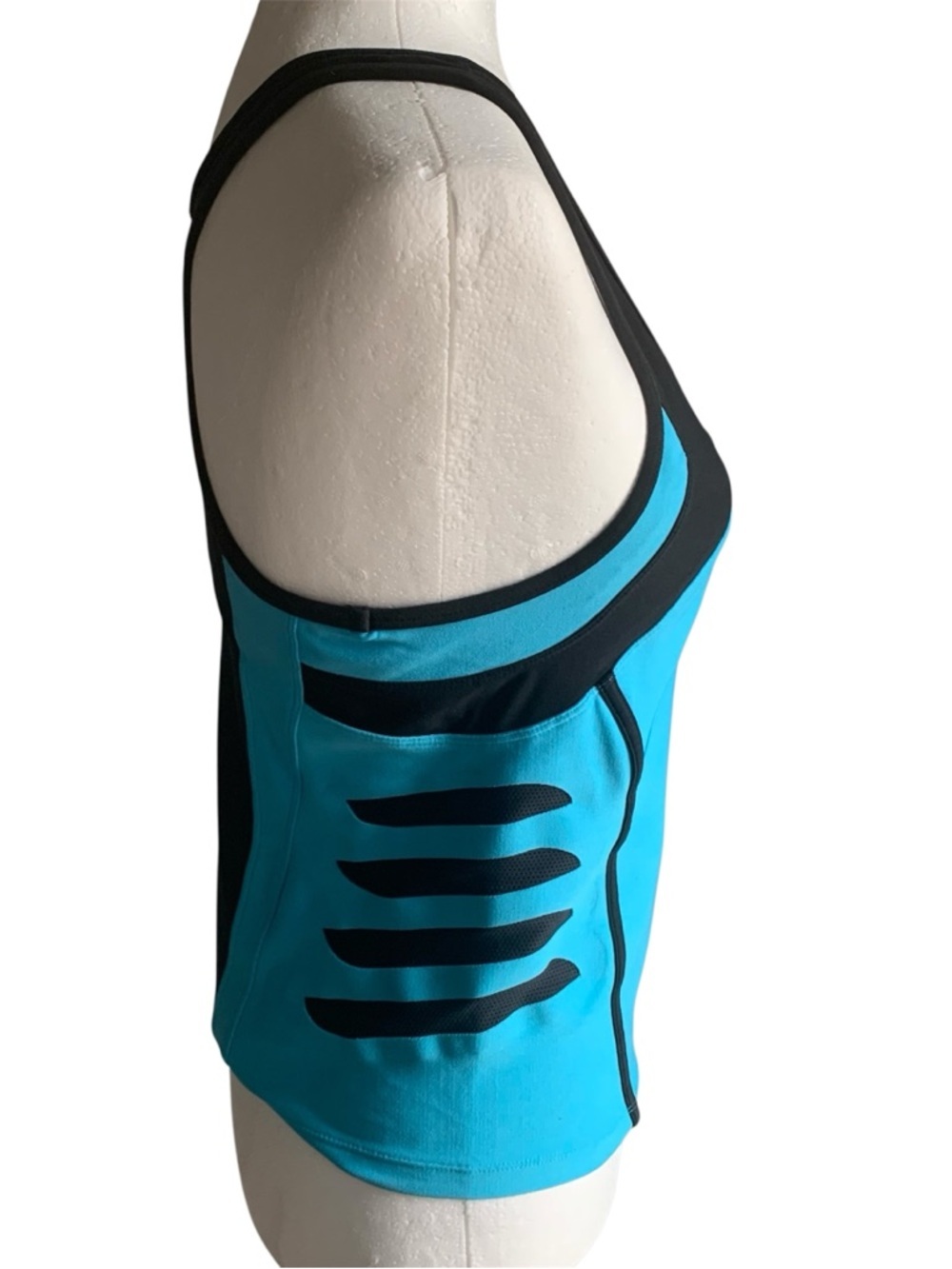 Nike Tank Top Scoop Neck With Shelf Sports Tech Tank Black Aqua M/S - Picture 8 of 15